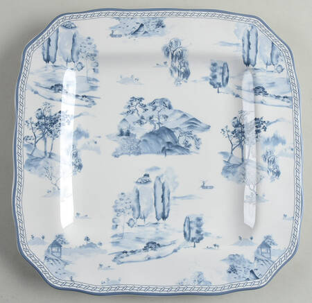 Scenic Toile Square Dinner Plate