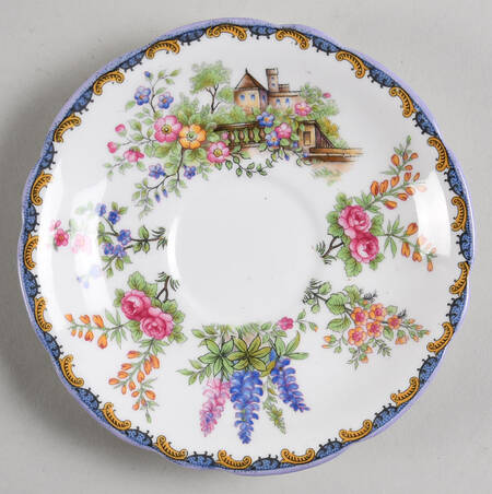 Wilton (Scalloped, Purple Trim) Saucer