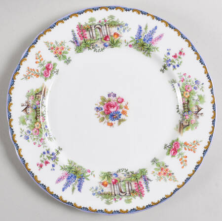 Wilton (Scalloped, Purple Trim) by John  Aynsley &amp; Sons