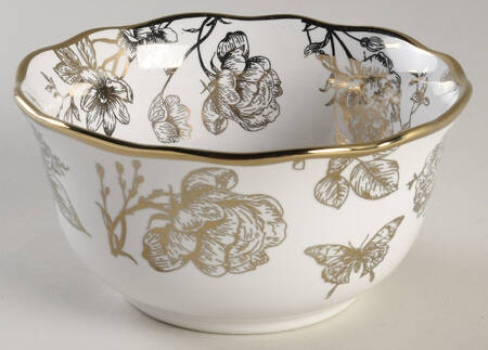 Cassian Toile Gold Electroplate Soup/Cereal Bowl