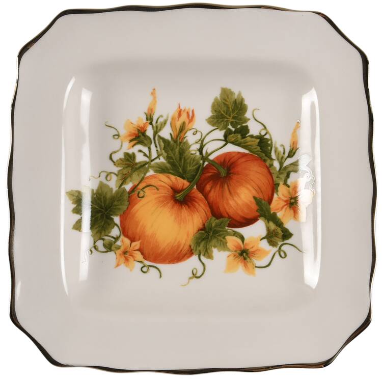 Classic Pumpkin Square Salad Plate