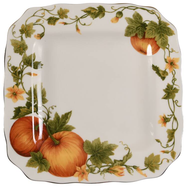 Classic Pumpkin Square Dinner Plate