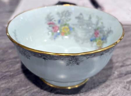 Gray Towers (Blue Background) Open Sugar Bowl