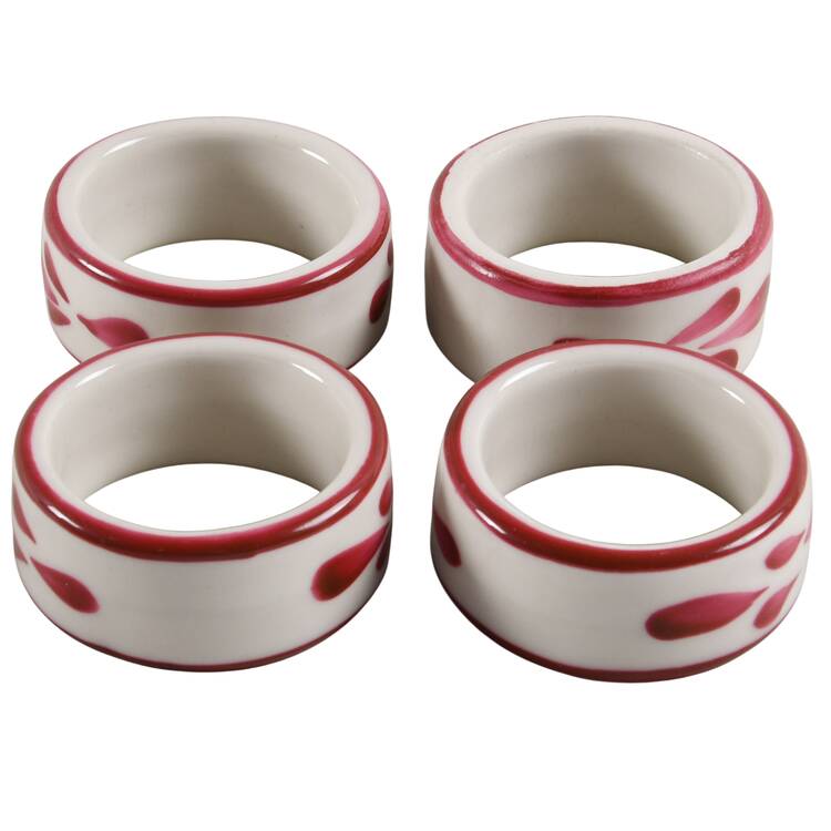 Puebla Pink Napkin Ring - Set of 4