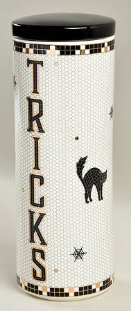 Bistro Tile Halloween Large Canister & Lid
