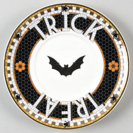 Bistro Tile Halloween Saucer for Espresso Cup