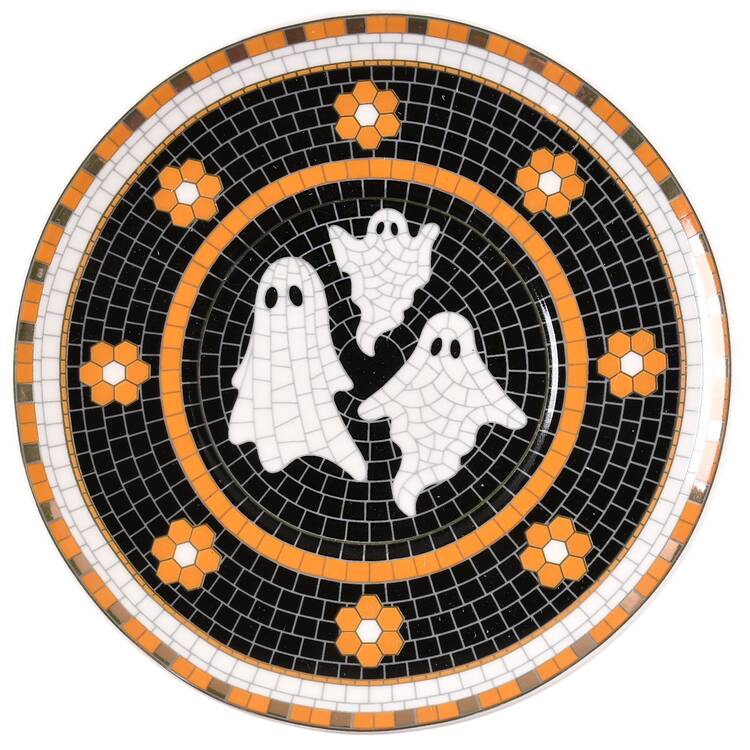 Bistro Tile Halloween Saucer for Espresso Cup