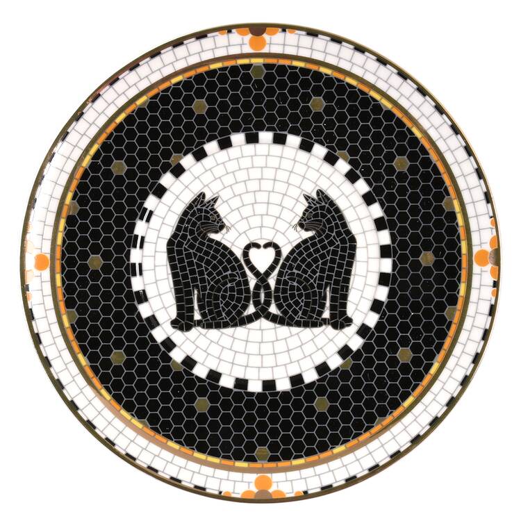 Bistro Tile Halloween Saucer for Espresso Cup