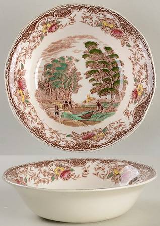 Olde England Brown Multicolored Coupe Cereal Bowl