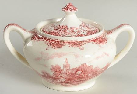 Olde England Pink Sugar Bowl & Lid