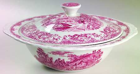 Olde England Pink Round Covered Vegetable