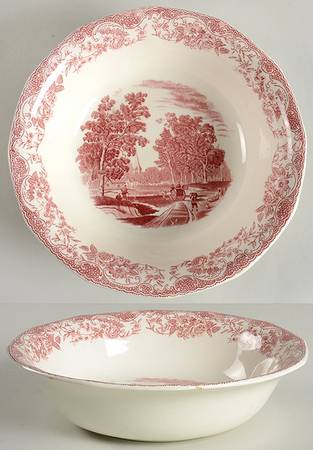 Olde England Pink 9" Round Vegetable Bowl