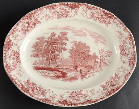 Olde England Pink 12" Oval Serving Platter