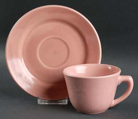 La Linda Pink (Glossy) Flat Cup & Saucer Set