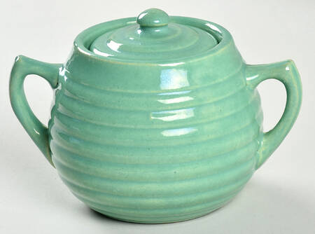Ring Jade (Green) Sugar Bowl & Lid