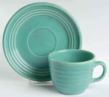 Ring Jade (Green) Flat Cup & Saucer Set