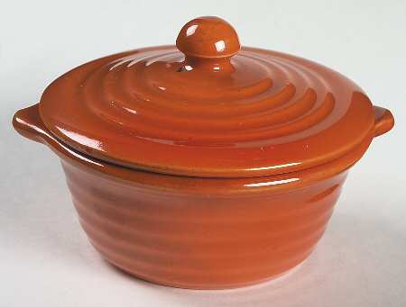 Ring Orange (Older, Circa 1940) Round Covered Baker