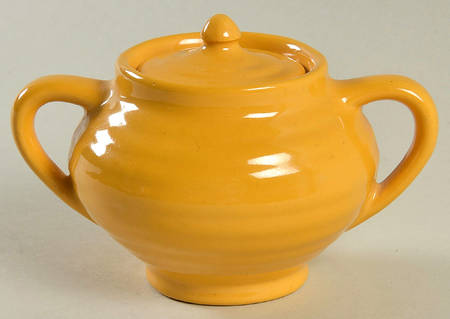 Ring Yellow (Older, Circa 1940) Mini Sugar Bowl & Lid