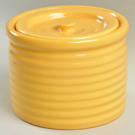 Ring Yellow (Older, Circa 1940) 4" Storage Jar & Lid