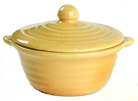 Ring Yellow (Older, Circa 1940) Round Covered Baker