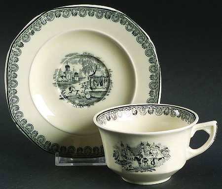 Damascus Flat Cup & Saucer Set