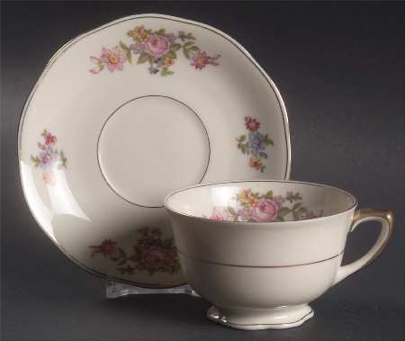 Bohemian Rose Footed Cup & Saucer Set