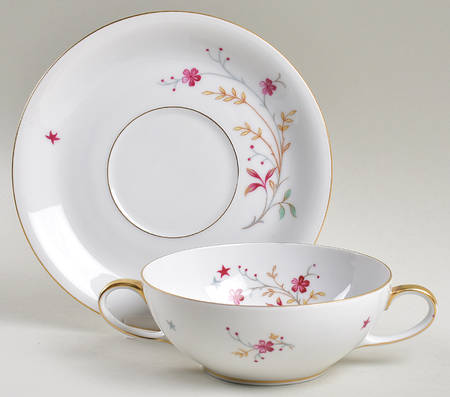 Clarice Flat Cream Soup Bowl & Saucer Set