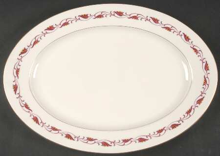 Cynthia Red 14" Oval Serving Platter