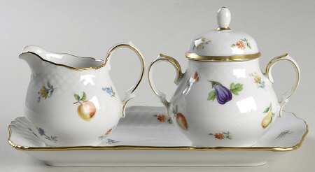 Festival Mini Creamer & Sugar with Lid & Tray