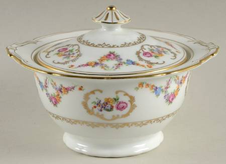 Imperial Rose (White Background) Sugar Bowl & Lid