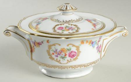 Imperial Rose (White Background) Sugar Bowl & Lid