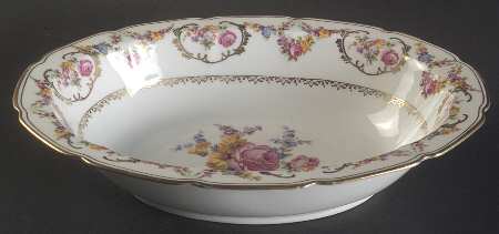 Imperial Rose (White Background) 9" Oval Vegetable Bowl