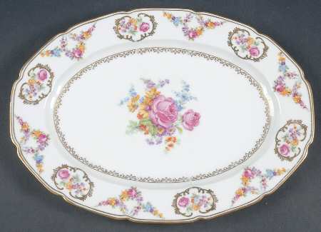 Imperial Rose (White Background) 11" Oval Serving Platter
