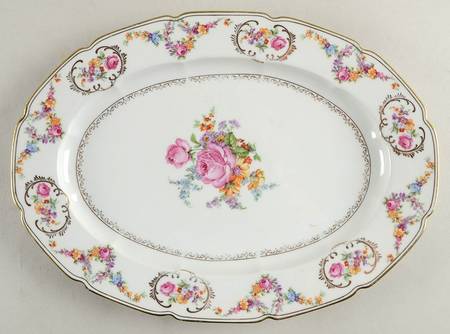Imperial Rose (White Background) 14" Oval Serving Platter