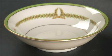 Lyric (Green Design, Off White) Fruit/Dessert (Sauce) Bowl