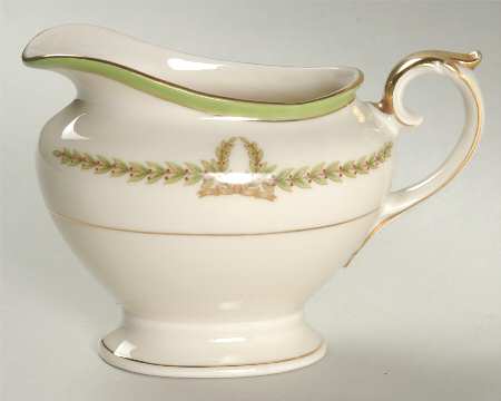 Lyric (Green Design, Off White) Creamer