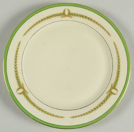 Lyric (Green Design, Off White) Salad Plate