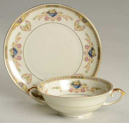 Melody Footed Cream Soup Bowl & Saucer Set