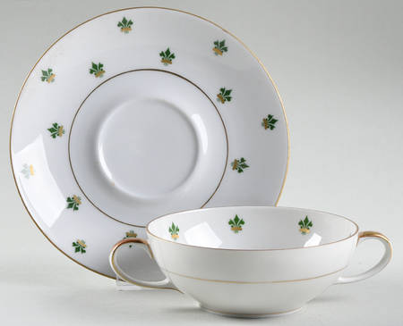 Nanette (Gold Verge) Flat Cream Soup Bowl & Saucer Set