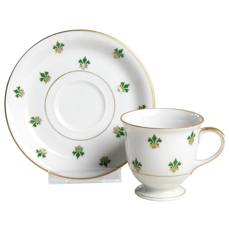 Nanette (Gold Verge) Footed Demitasse Cup & Saucer Set