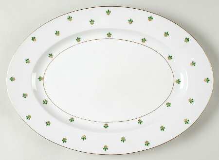 Nanette (Gold Verge) 15" Oval Serving Platter