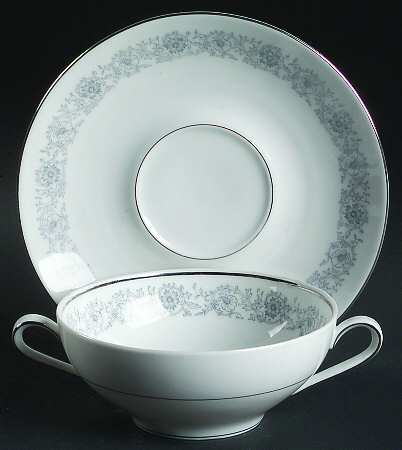 Nocturne Flat Cream Soup Bowl & Saucer Set by Baronet