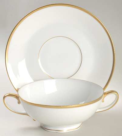 Roberta Footed Cream Soup Bowl & Saucer Set