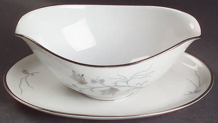 Silver Arbor Gravy Boat with Attached Underplate