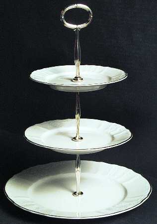 Bernadotte Ivory 13 7/8"-14 1/4" 3-Tiered Serving Tray(DP,SP,BB) HC