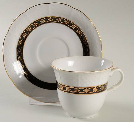 Renaissance Black Footed Cup & Saucer Set