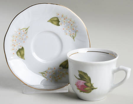 Rose Briar Flat Demitasse Cup & Saucer Set
