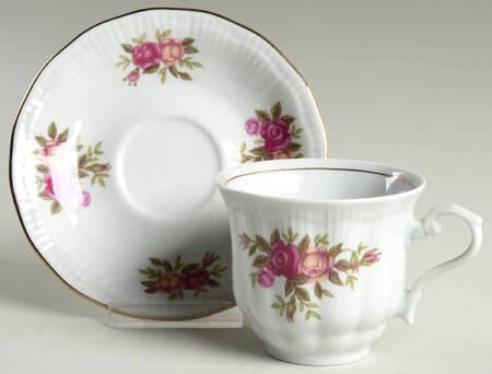Rose Garden Flat Cup & Saucer Set