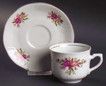 Rose Garden Flat Cup & Saucer Set