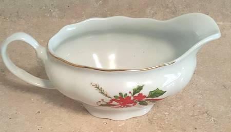 Victorian Holiday Poinsettia Gravy Boat